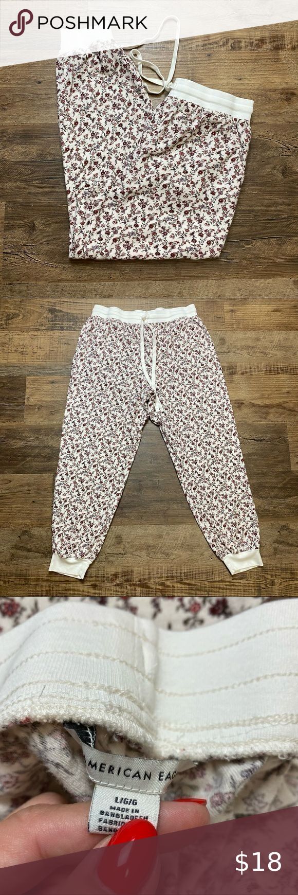 American Eagle Pajama Pants Large Ae Floral Cozy Pajama Pants Womens