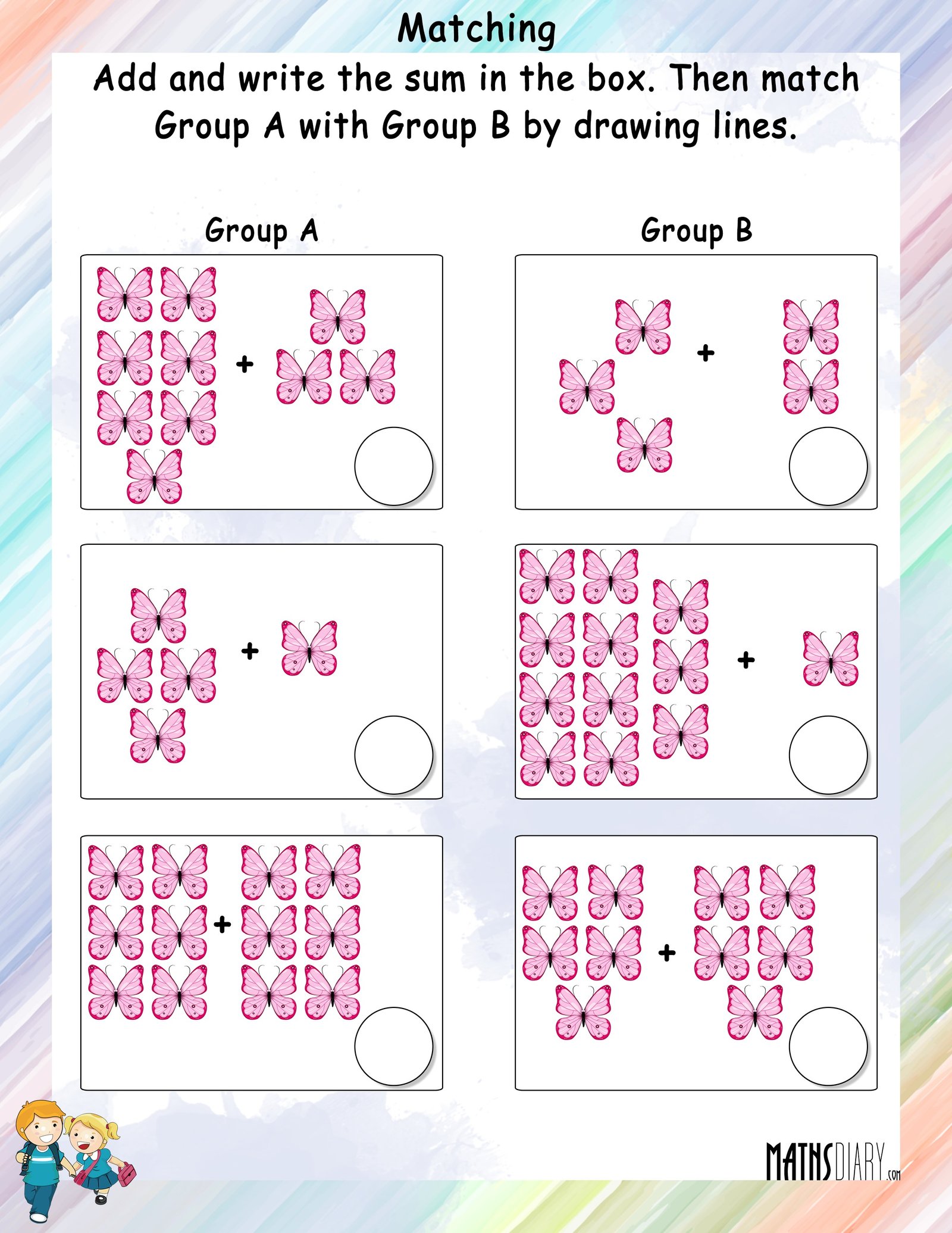 Matching Sets To Numbers Stars Counting And Matching Maths