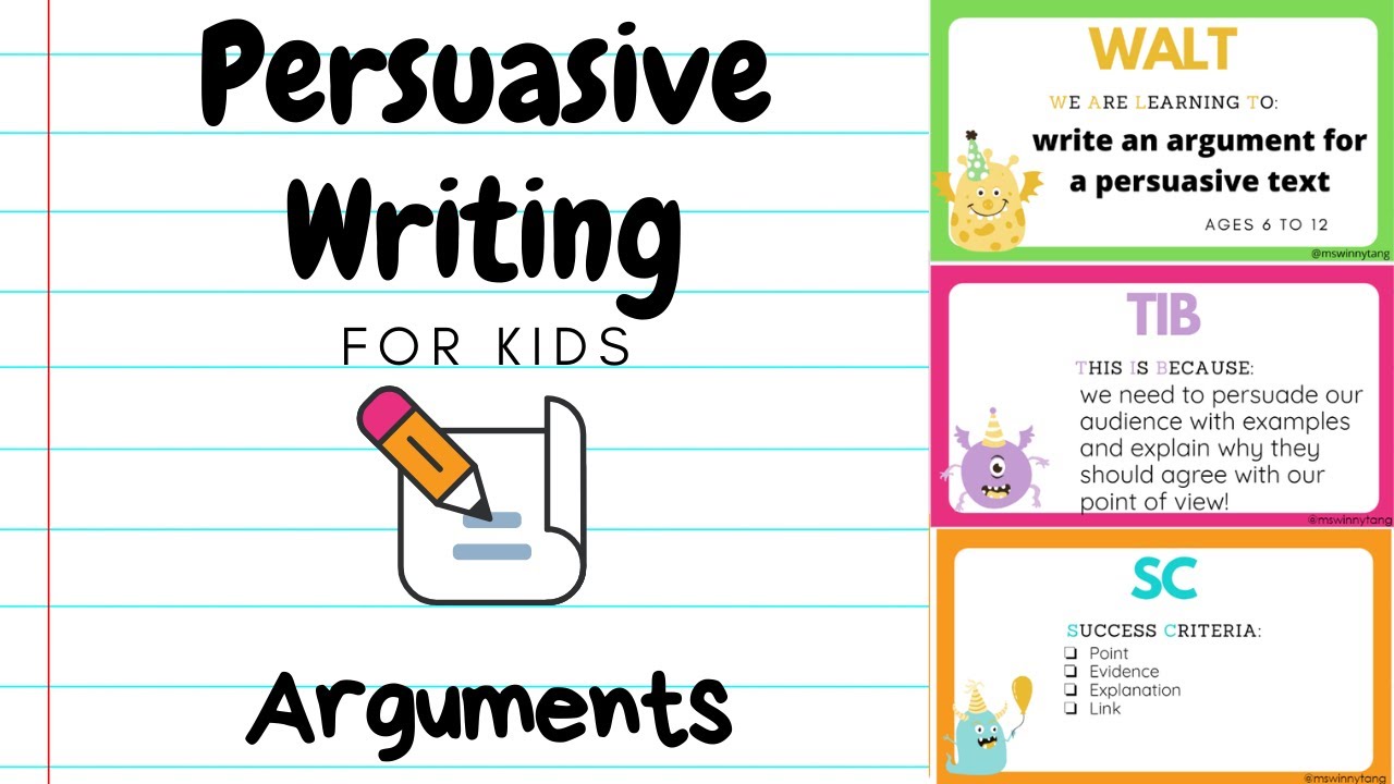 Persuasive Writing For Kids 3 Arguments Youtube